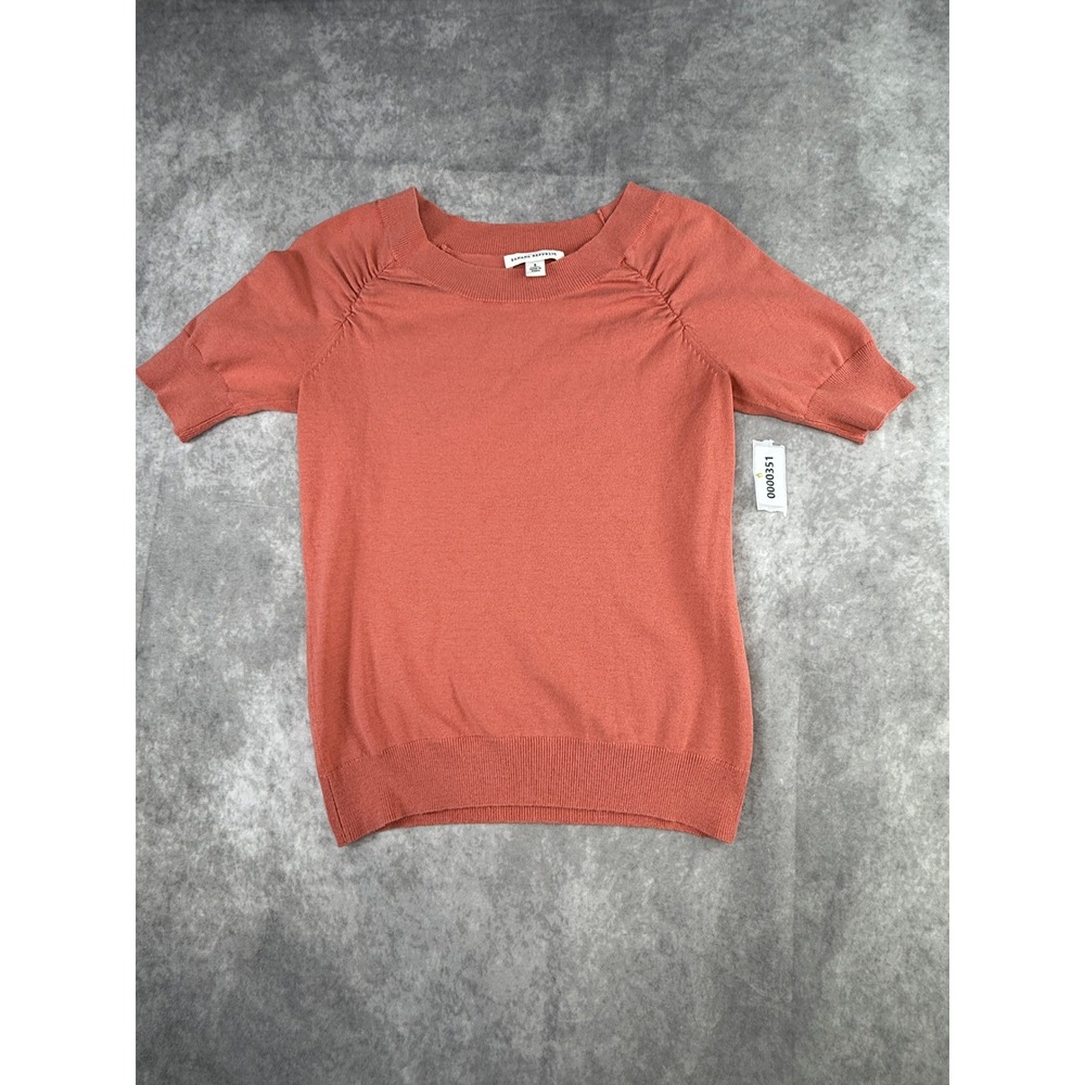 Banana Republic Womens Small Coral Short Sleeve Scoop Neck Knit Sweater